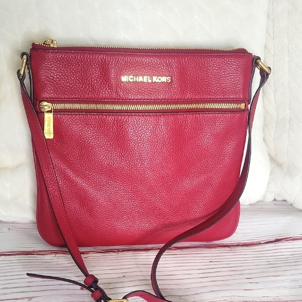MICHAEL Michael Kors Red Leather Crossbody Bag